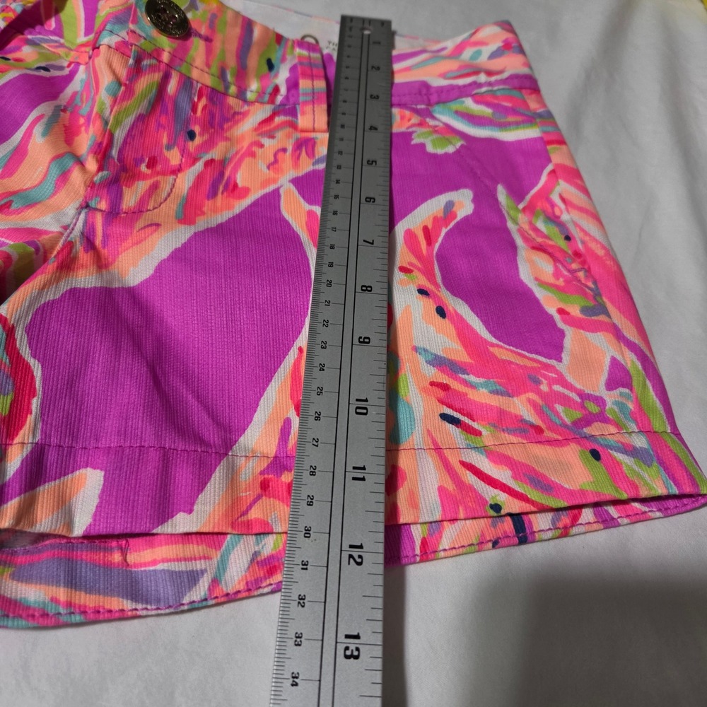 Lilly Pulitzer Callahan Shorts Pink Tropical Floral Cotton Dobby Womens Size 0 - Picture 11 of 14